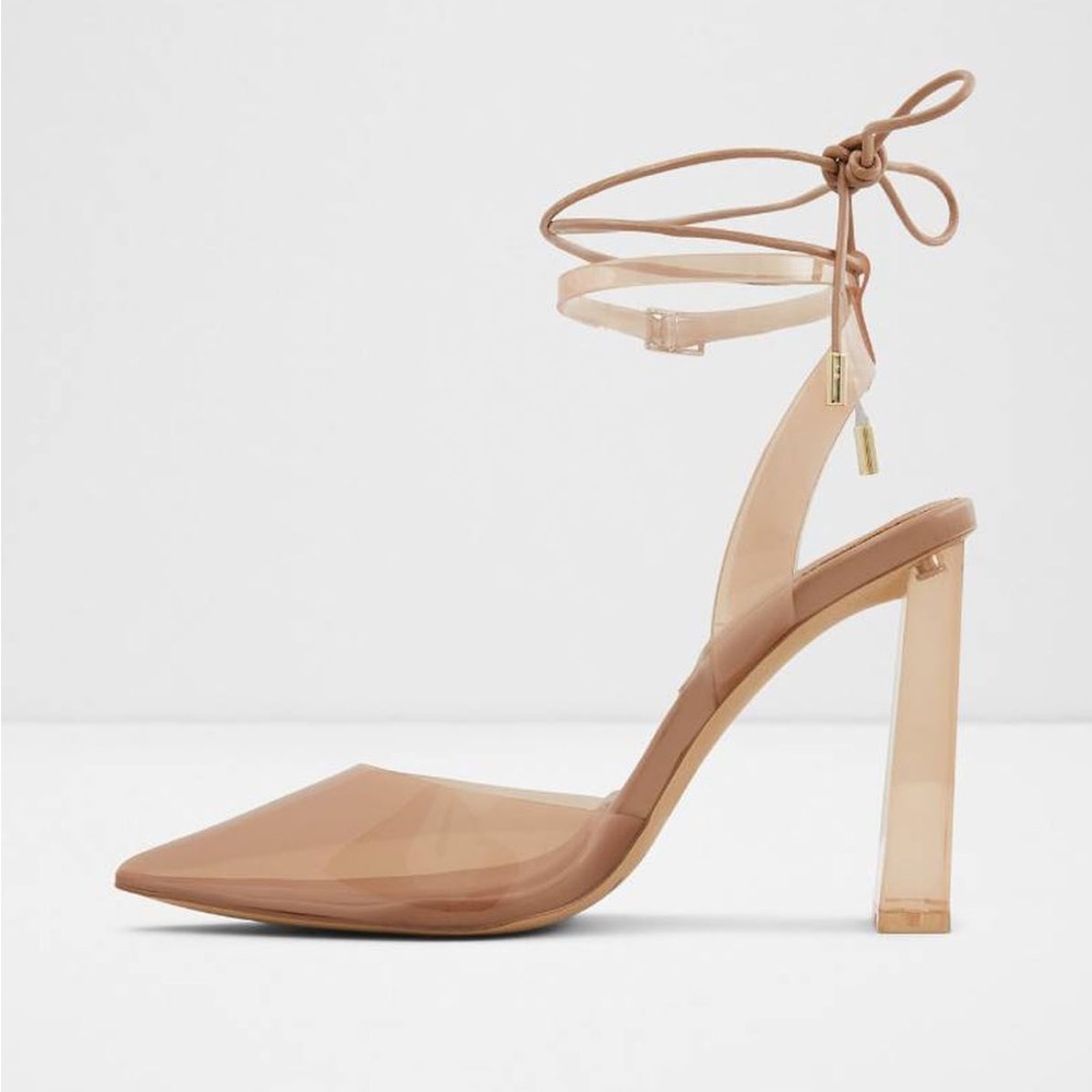 ALDO TILAH BEIGE BLOCK HEELS PILLOW WALK